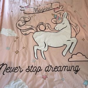 Embroidered never stop dreaming duvet cover twin used like new
